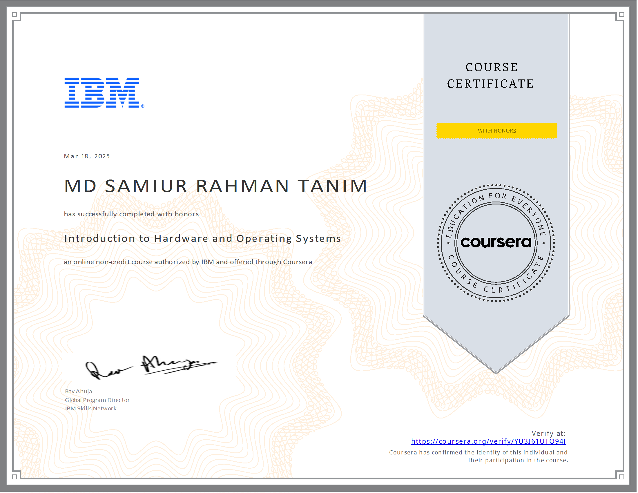 Introduction to Hardware and Operating Systems Certification