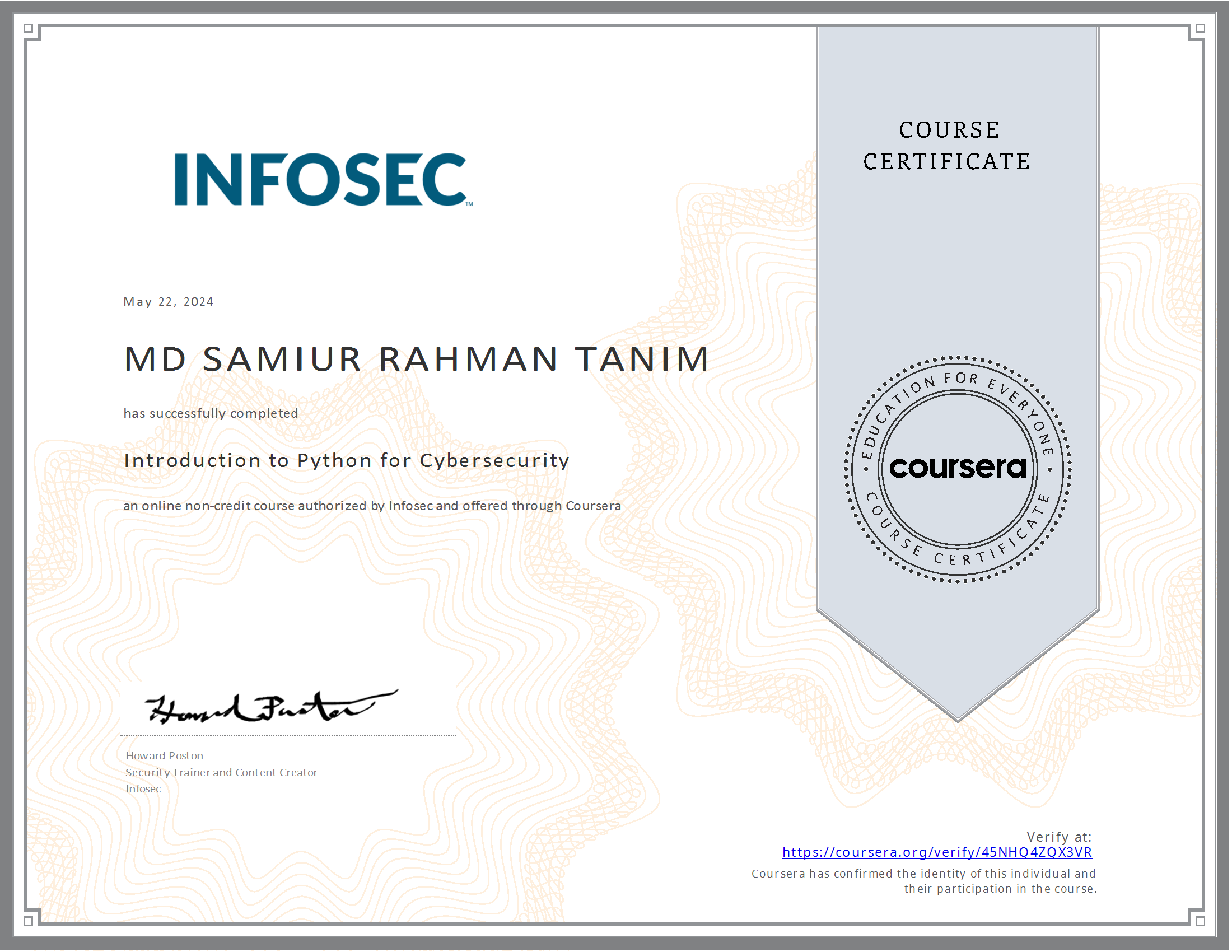 Introduction to Python for Cybersecurity Certification